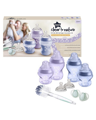Tommee Tippee set of closer to nature baby bottles feeding set, Purple